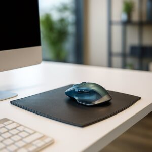 Alternative view of Classic Black Leather Mouse Pad
