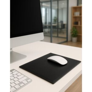 Black Bonded Leather Mouse Pad - Image 4