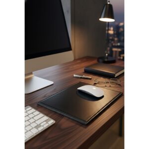 Black Bonded Leather Mouse Pad - Image 5