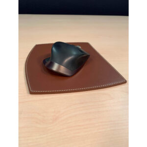 Alternative view of Rustic (Sienna) Brown Leather Mouse Pad
