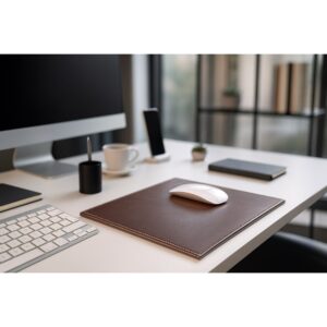 Dark Brown Bonded Leather Mouse Pad - Image 3