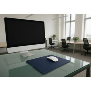 Navy Blue Bonded Leather Mouse Pad - Image 6