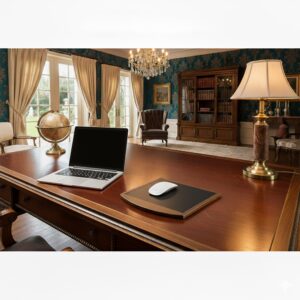Walnut & Black Leather Mouse Pad - Image 4