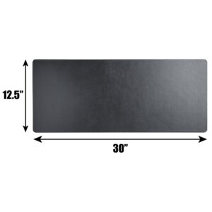 Classic Black Leather Keyboard/Mouse Desk Pad, 30 x 12.5 - Image 4
