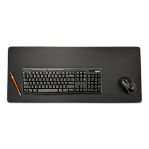Black Leatherette Keyboard/Mouse Desk Pad, 30 x 12.5