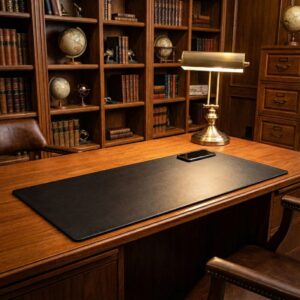 Black Leatherette Keyboard/Mouse Desk Pad, 30 x 12.5 - Image 3