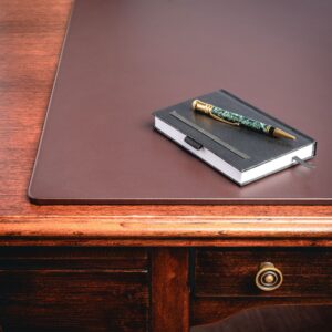 Chocolate Brown Leather Keyboard/Mouse Desk Pad, 30 x 12.5 - Image 3