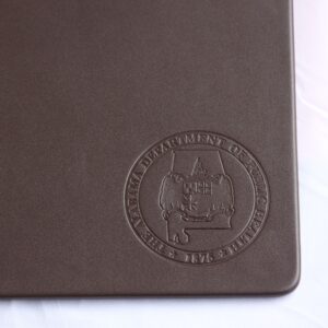 Chocolate Brown Leather Keyboard/Mouse Desk Pad, 30 x 12.5 - Image 4